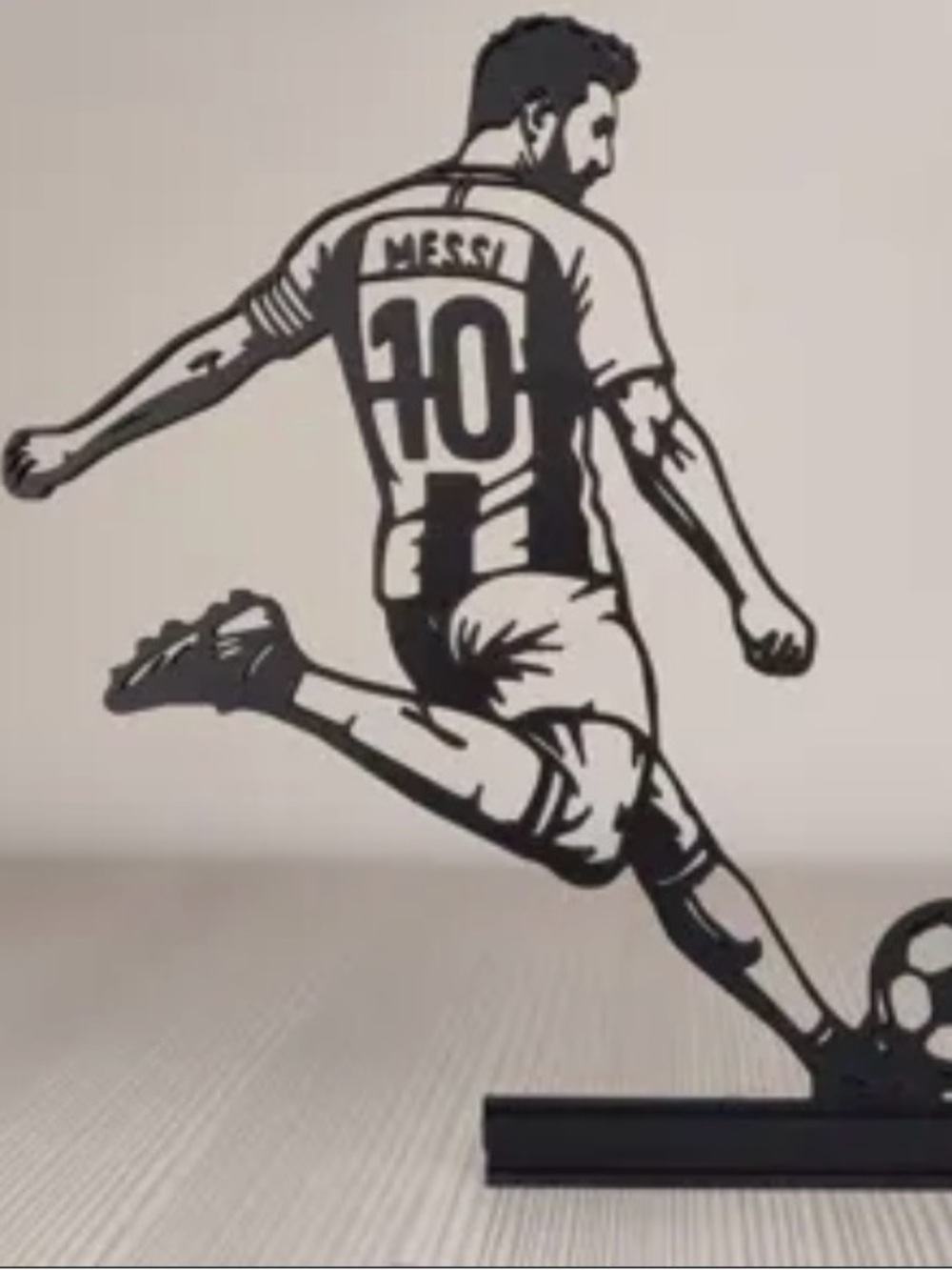 Messi Metal Wall Art Sculpture - Black